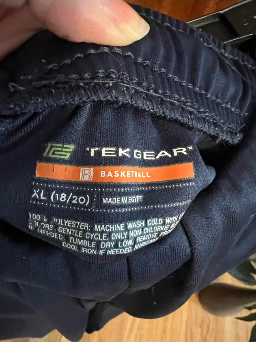 tek gear Men’s Navy Athletic Shorts with Gray Side Panels